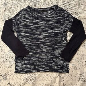 Karen Millen Navy and Cream Knit Top